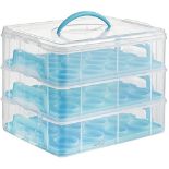 Boxed 3 Tier Cupcake Carrier Blue-RS1.8