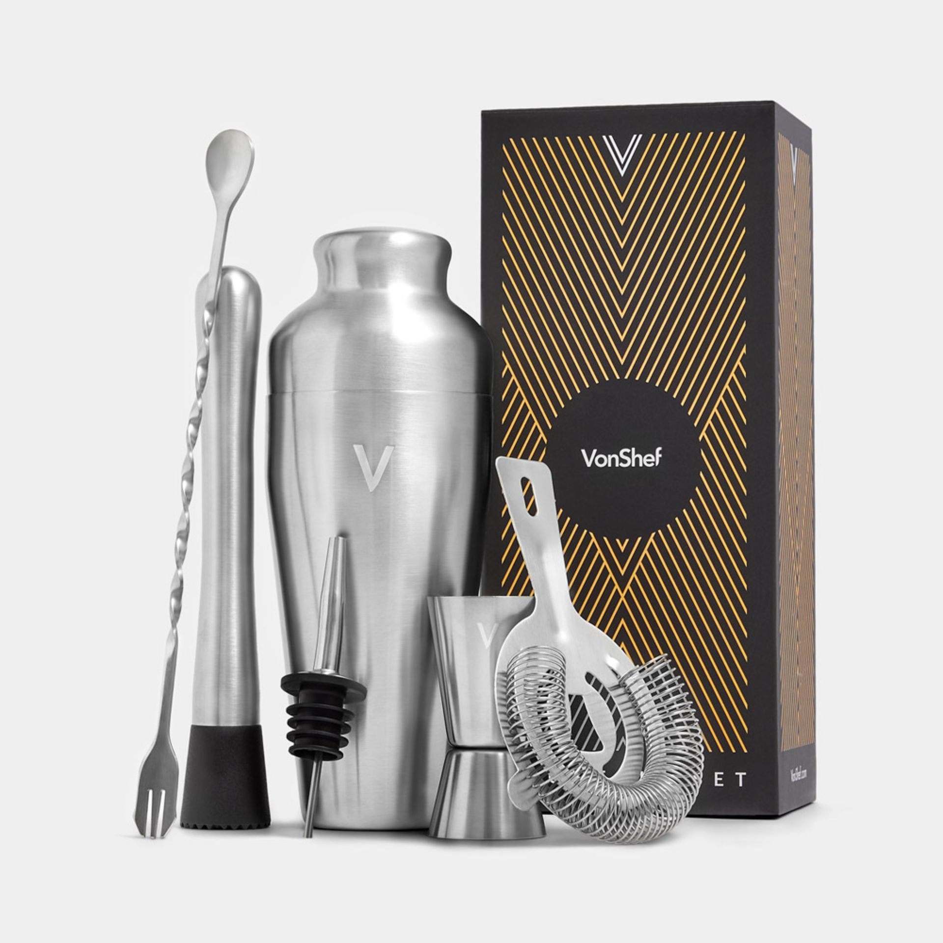 Boxed Parisian Silver Cocktail Set – 6 Piece-SR5(1.8)