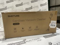 BOXED SMOTURE Cordless Vacuum Cleaner, 600W 50KPA Max 65mins Runtime, Self-Standing Stick Vacuum