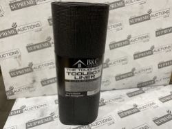 8 X BRAND NEW B AND G HOME GOODS ROLLS OF THE TOUGHEST TOOLBOX LINER RRP £95 EACH. 18 INCHES X 24