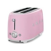 Smeg TSF02PKUK Retro Pink 4 Slice Toaster. - SR2.4.4. RRP £189.00.