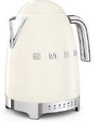 Smeg Jug Kettle KLF04CRUK, LED Display, 7 Temperature Settings, Acoustic Alarm, 3KW, 1.7L,