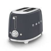 Smeg 50s Style TSF01GRUK Slate Grey 2-Slice Toaster. - SR2.4.5. RRP £179.00.