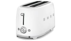 Smeg TSF02WHUK Four Slice Toaster in White. - SR2.4.3. RRP £189.00.