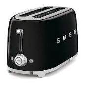 Smeg TSF02BLUK Retro Black 4 Slice Toaster. - SR2.4.1. RRP £189.00.