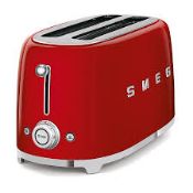 Smeg TSF02RDUK Retro Red 4 Slice Toaster. - SR2.4.3. RRP £189.00.