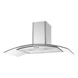 Essentials NNCGHS90UK Curved Glass Hood Stainless Steel 900mm. - SR4F. RRP £139.99.