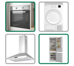 Large Load of Appliances; Tumble Dryers, Cooker Hoods, Fridges, Microwave Ovens, Induction Hobs, Built In Ovens, etc, from Beko, Candy, Neff