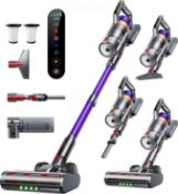 Cordless Vacuum Cleaner, 600W 50KPA Stick Vacuum with Touch Screen, Up to 65 Mins Runtime,