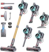 Cordless Vacuum Cleaner 600W/50Kpa/60Mins, Stick Vacuum Cleaner Cordless Powerful for Home with