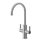 Boxed GoodHome Zanthe Stainless steel effect Kitchen Twin lever Tap - SR1.5.2.