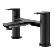 Boxed GoodHome Akita Matt Black Deck-mounted Manual Single Bath Filler Tap. - SR1.5.1. RRP £150.00.