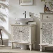 Boxed Chantilly Whitewashed Carved Bathroom Undersink Unit RRP £236.99-SR6(5.4) Our Chantilly