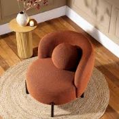 Boxed Amboise Armchair with Ball Cushion, Brick Boucle RRP £389.99-SR6(5.3) The Amboise armchair