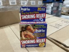 80 X BRAND NEW PACKS OF 30 THROW AWAY DISPOSABLES BREATH FREE SNORING RELIEF DILATORS (LOC: 25.9-