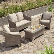 GoodHome Hamilton Rattan effect Set. Consists of 1 Armchair, 1 Table and 1 2 Seater Sofa. - SR1F.