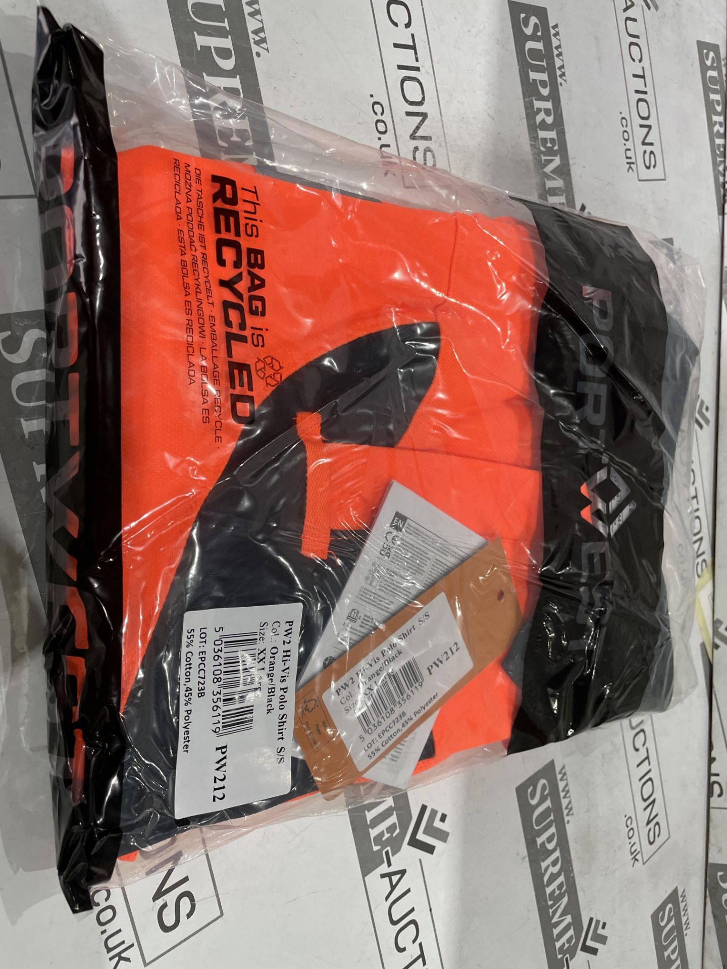 24 X BRAND NEW PORTWEST PW2 ORANGE HI VIS POLO TOPS SIZE XXL (LOC: 19.4-AA1669)
