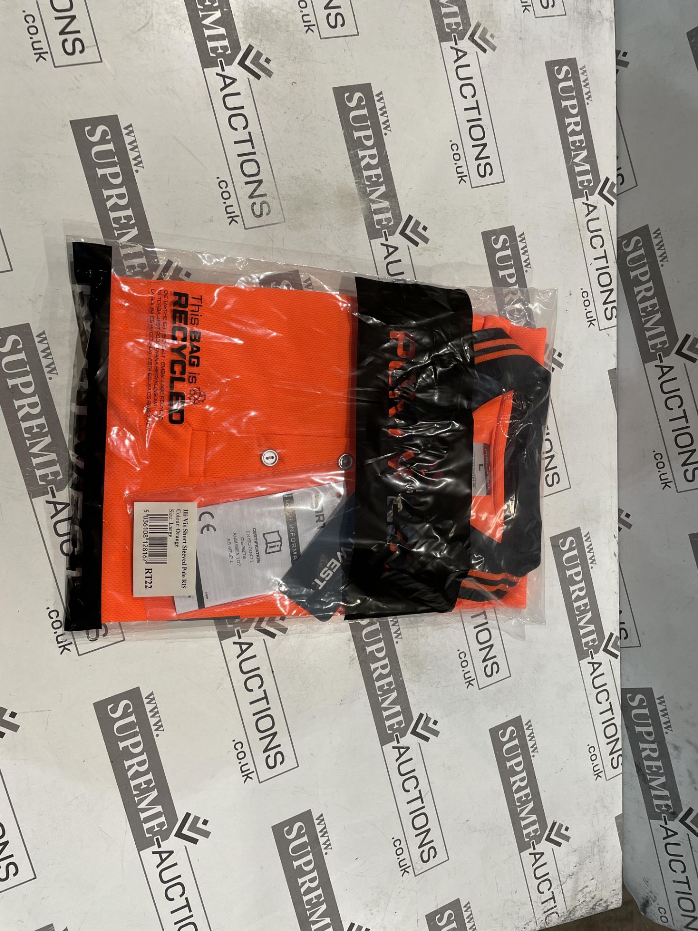 24 X BRAND NEW PORTWEST ORANGE HI VIS SHORT SLEEVED POLO TOPS SIZE LARGE (LOC: 23.18-AA1253)