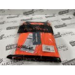 24 X BRAND NEW PORTWEST ORANGE HI VIS SHORT SLEEVED POLO TOPS SIZE LARGE (LOC: 25.12-AA1289)