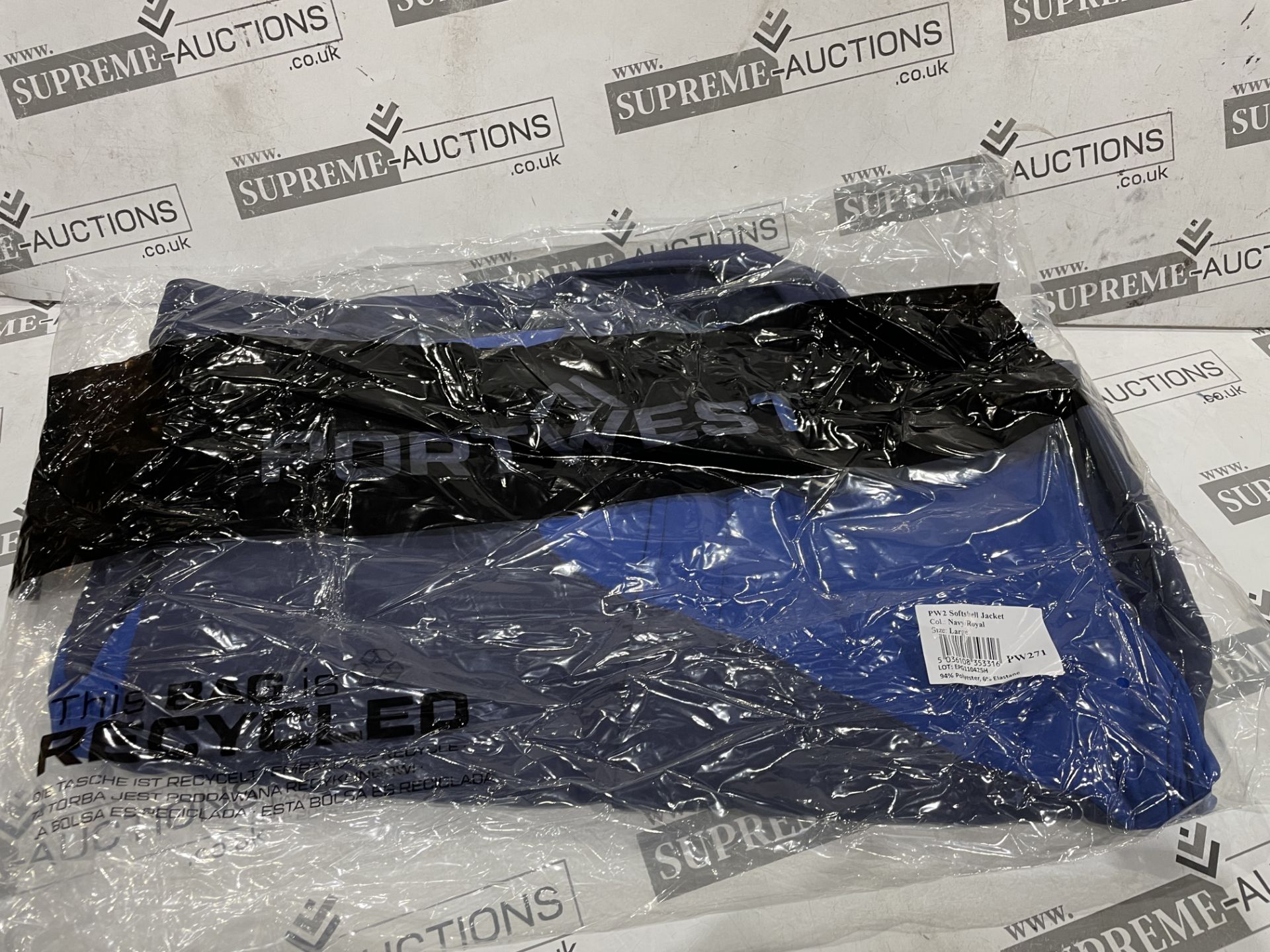 24 X BRAND NEW PORTWEST PW2 NAVY ROYAL BLUE PROFESSIONAL SOFT SHELL JACKETS SIZE LARGE (LOC: 45.1- - Image 2 of 2