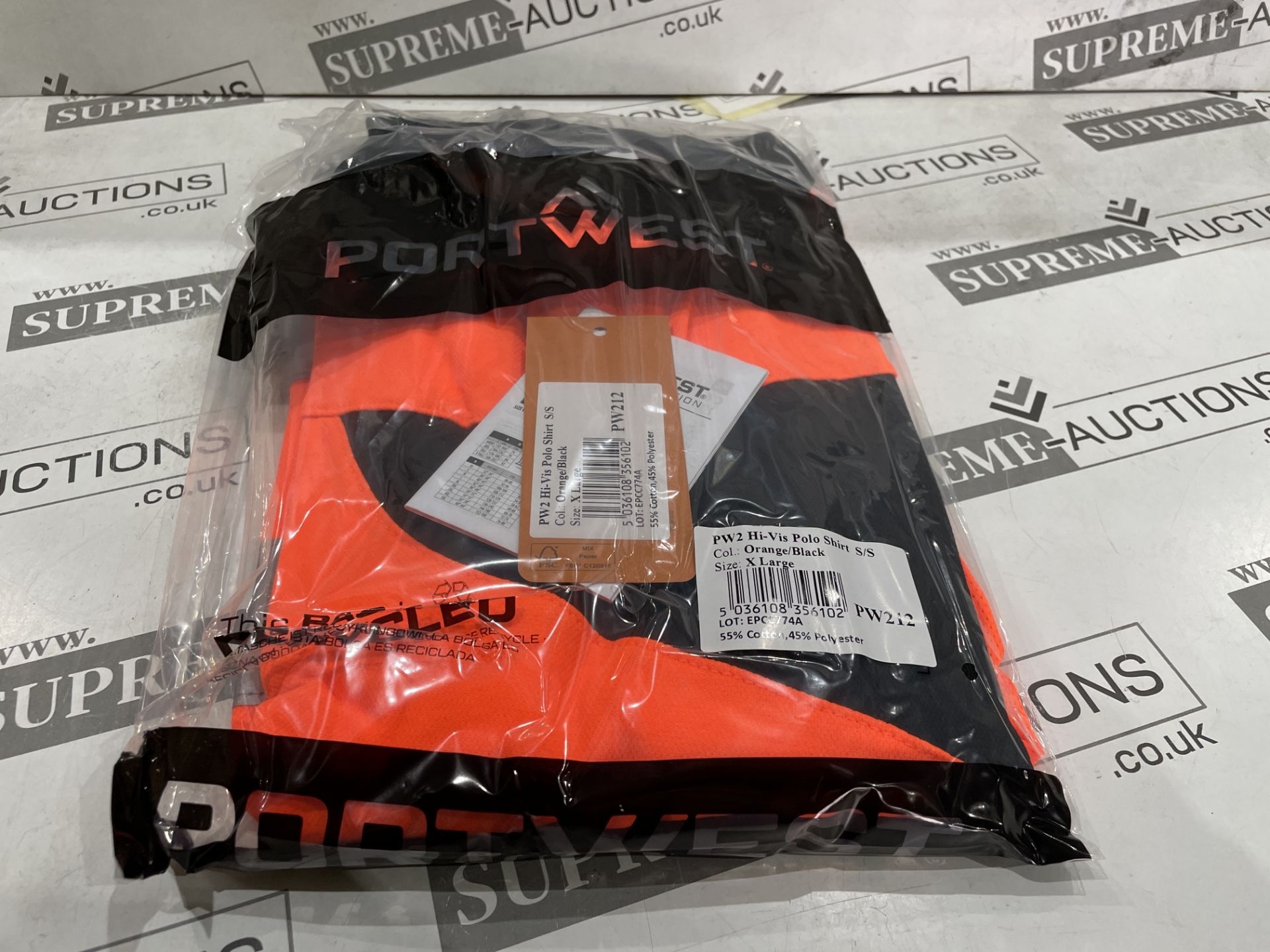 24 X BRAND NEW PORTWEST PW2 ORANGE HI VIS POLO TOPS SIZE XL (LOC: 45.1-AA1665)
