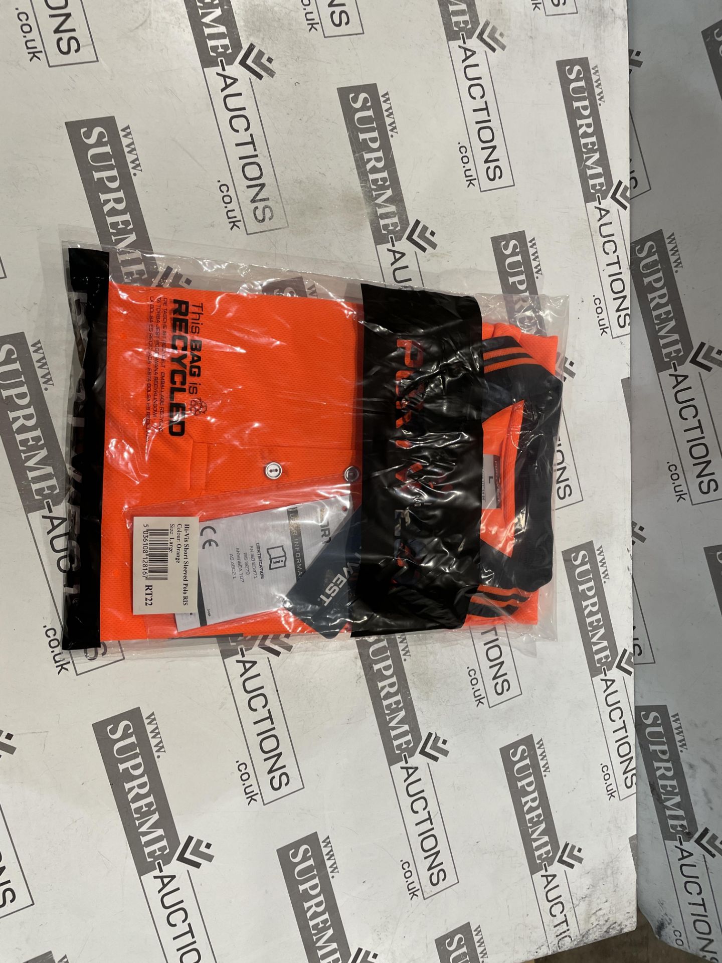 24 X BRAND NEW PORTWEST ORANGE HI VIS SHORT SLEEVED POLO TOPS SIZE LARGE (LOC: 24.7-AA1252) - Image 2 of 2
