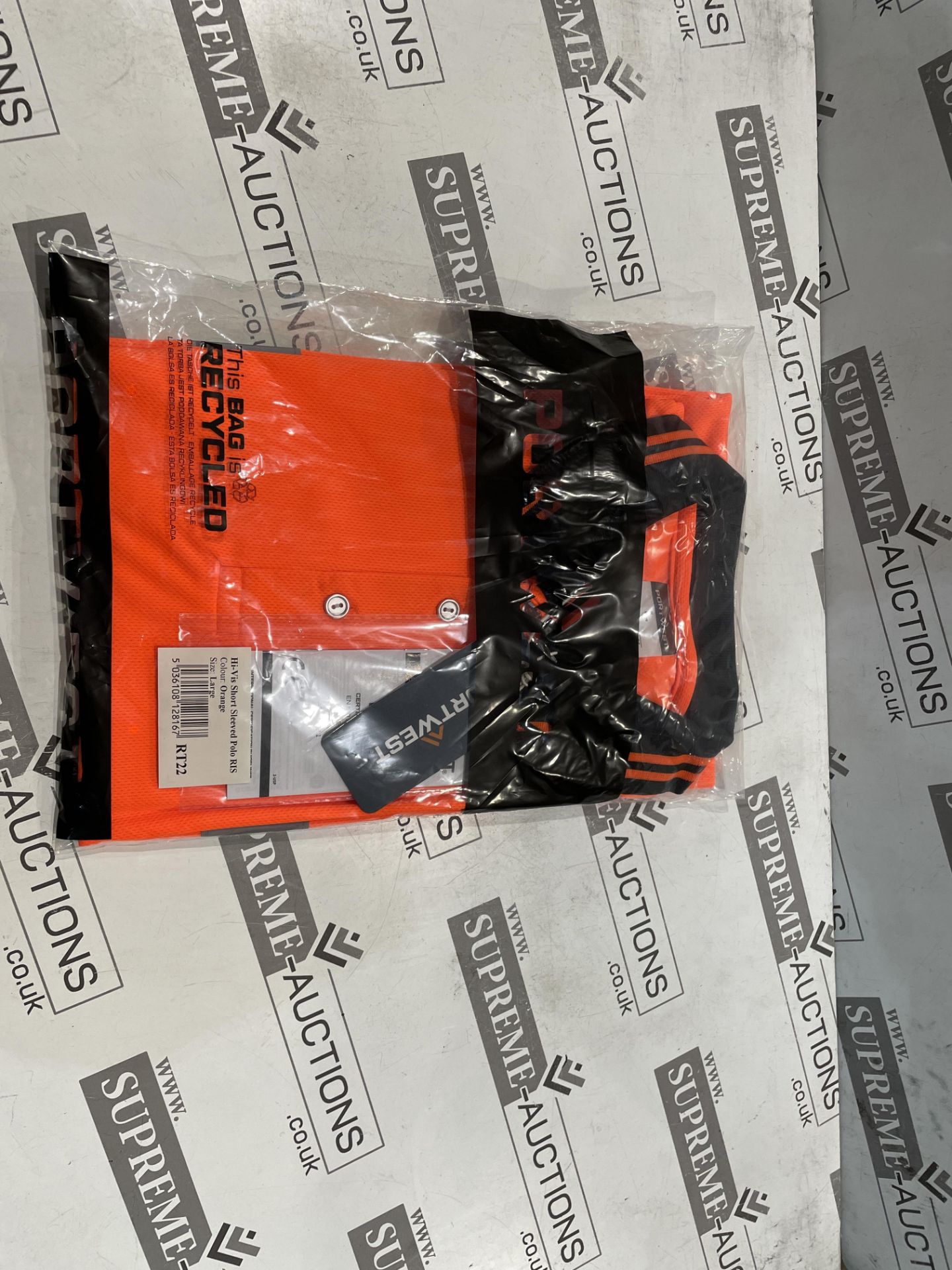 24 X BRAND NEW PORTWEST ORANGE HI VIS SHORT SLEEVED POLO TOPS SIZE MEDIUM (LOC: 25.18-AA1254) - Image 2 of 2