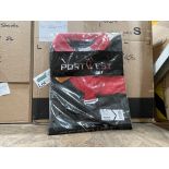 16 X BRAND NEW PORTWEST PW2 WOMENS POLO TOPS BLACK AND RED SIZE MEDIUM (LOC: 3.6-BB985)