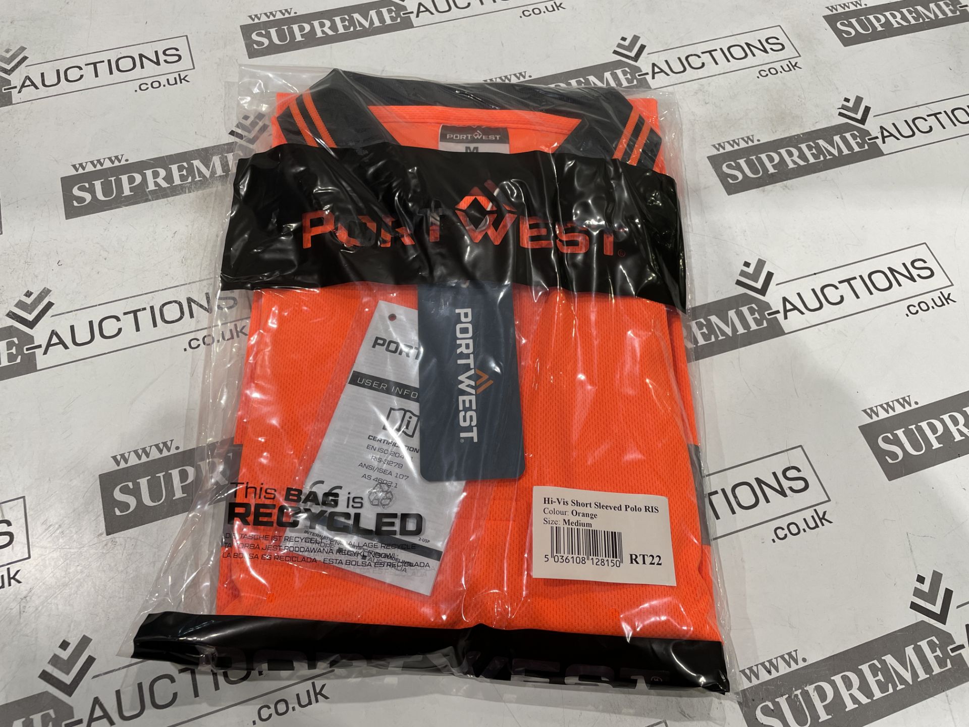 24 X BRAND NEW PORTWEST ORANGE HI VIS SHORT SLEEVED POLO TOPS SIZE XL (LOC: 17.6-AA1285) - Image 2 of 2