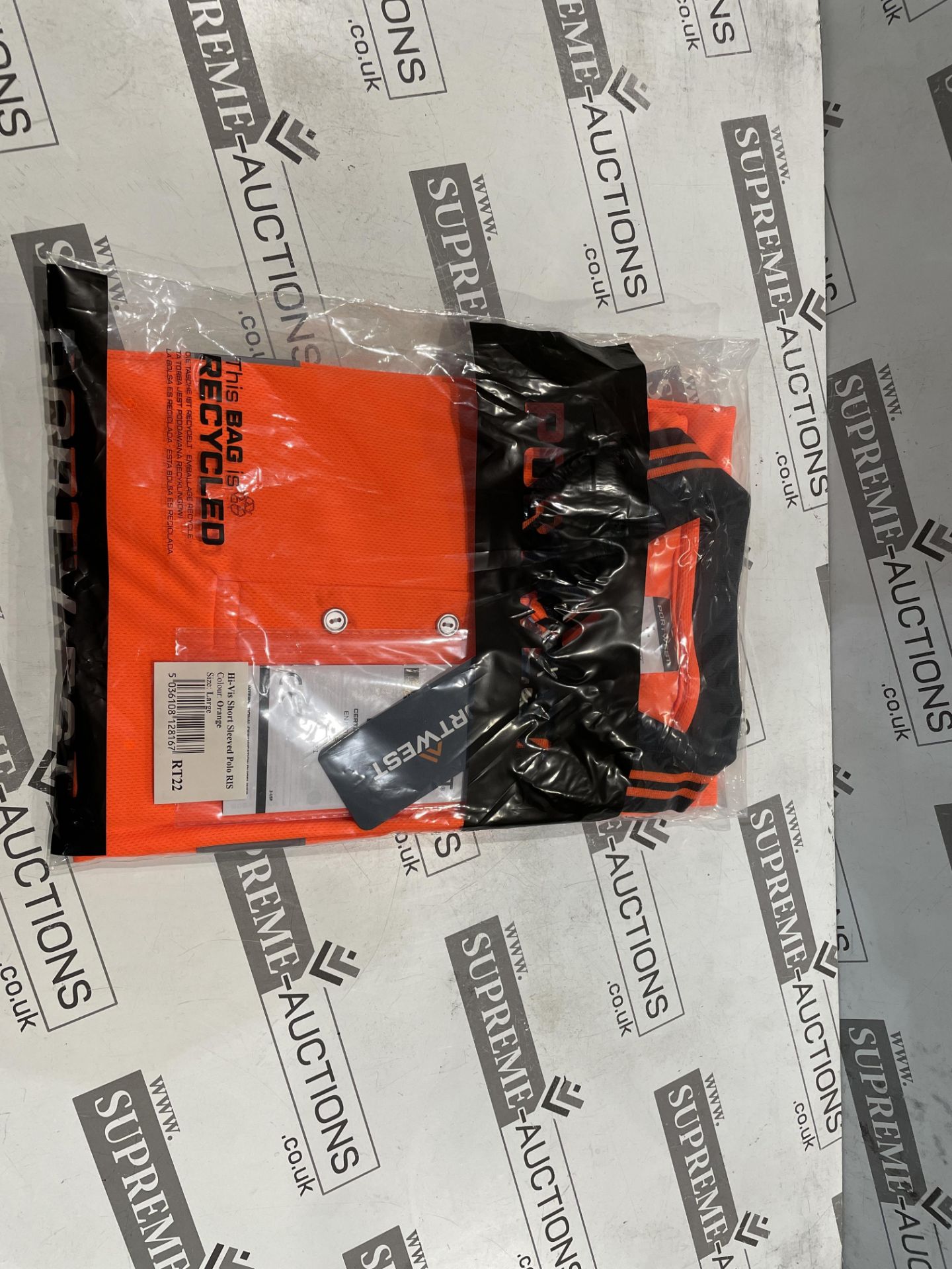 24 X BRAND NEW PORTWEST ORANGE HI VIS SHORT SLEEVED POLO TOPS SIZE MEDIUM (LOC: 36.2-AA1255)