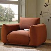 Boxed Gianni Armchair, Terracotta Fabric RRP £569.99-SR6(2.4) The low profile design and plumped