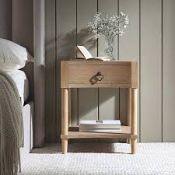 Boxed Thalia Concave 1 Drawer Bedside Table, Natural RRP £239.99-SR6(1.4) Featuring distinctive