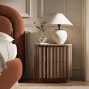 Boxed Maru 2-Drawer Bedside Table, Silver Oak RRP £279.99-SR6(2.2) Rooted in the refined rhythm of