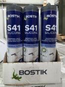 60 x Bostik S41 Neutral Cure Window & Door Frame Silicone Sealant 310ml Clear. RRP £11.40 per