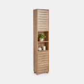 Boxed Chester Tallboy Bathroom Cabinet - Brown-RS1.7