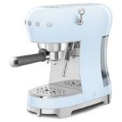 Smeg ECF02PBUK Espresso Coffee Machine with 15 Bar Pump, 1350W, Pastel Blue. - SR2.4.2. RRP £449.