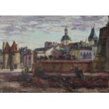 Duncan Grant (1885-1978), oil on board, "French Townscape, 1946" (Dieppe), signed and dated '46