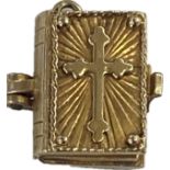 9ct gold bible charm, with lords prayer overall weight 3.93, height 1.5cm