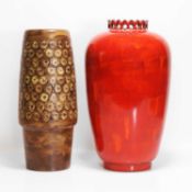 Ceramano Pottery Two 'Fat Lava' vases