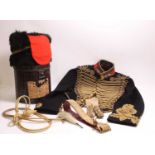 A Royal Horse Artillery Captain's dress jacket and busby hat, 19th/20th century,
