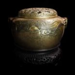 A large Japanese bronze koro,