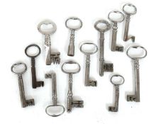 Twelve Assorted Warden Keys, 18th century and later