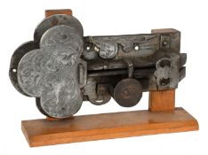 A Twin Spring Bolt Latch, probably French, 17th century, with fine engraving to end cover plate