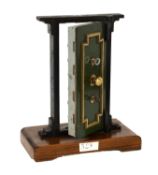 A Rare Countertop Display Model of a Safe Strong Room Door, with brass knob handle turning to