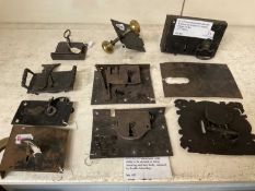 A Selection of Locks to include, An 18th Century Iron Rim Lock, with slide bolt and original bow