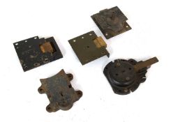 Five Assorted Safe Locks, including one Chubb example numbered 802910, no keys