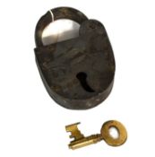 A 19th Century Barge Lock and Key, stamped E MORROW & SON LIMEHOUSE 12.5cm