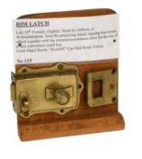 A Late 19th Century English Brass Rim Latch by Gibbons of Wolverhampton, note the projecting