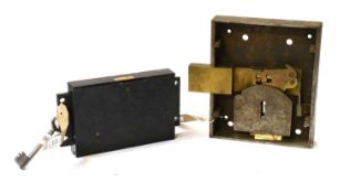 A Chubb Six Lever Detector Lock, circa 1840, in steel case, numbered 488420, no key An 1850's