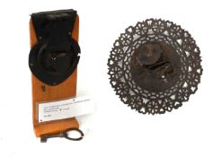 An English 16th Century Circular Iron Chest Lock, of ornate and fretted form, no key or staple,